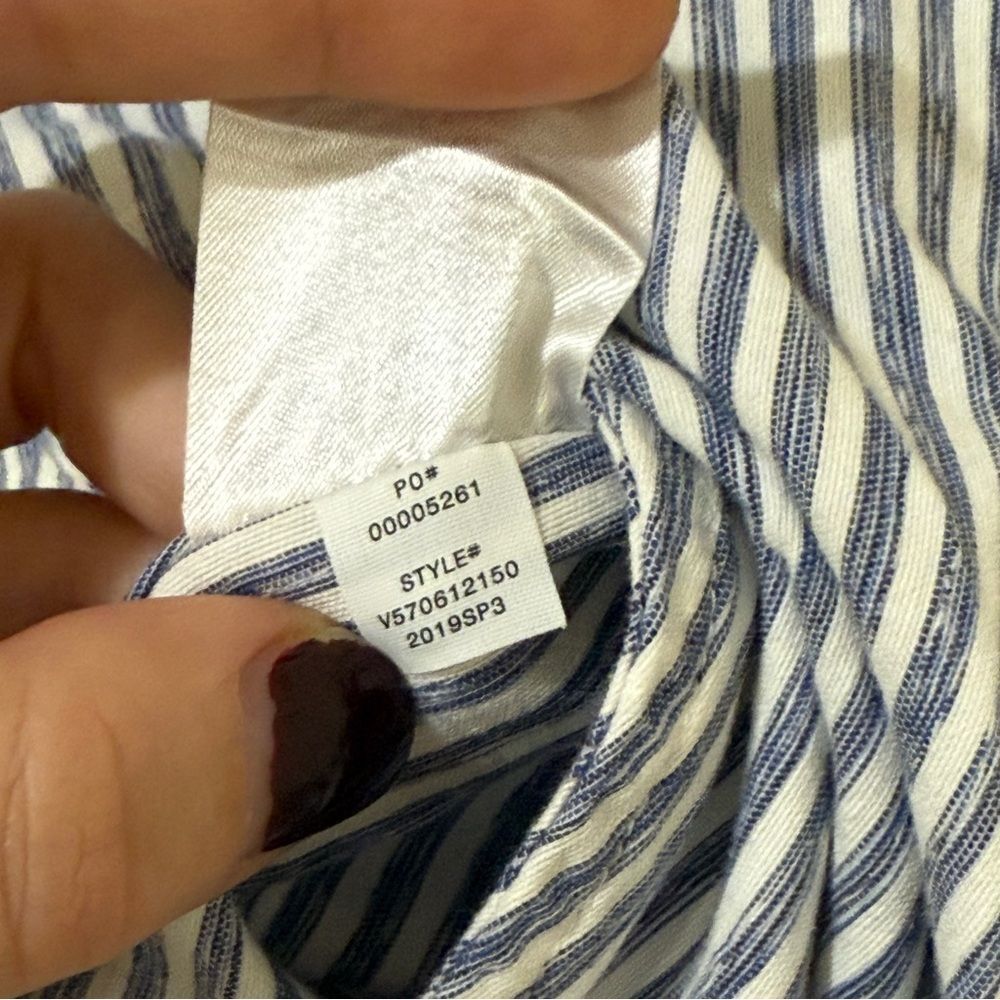 Vince Oversized space dye striped button down Minimalist Coastal Beachy - Picture 5 of 9